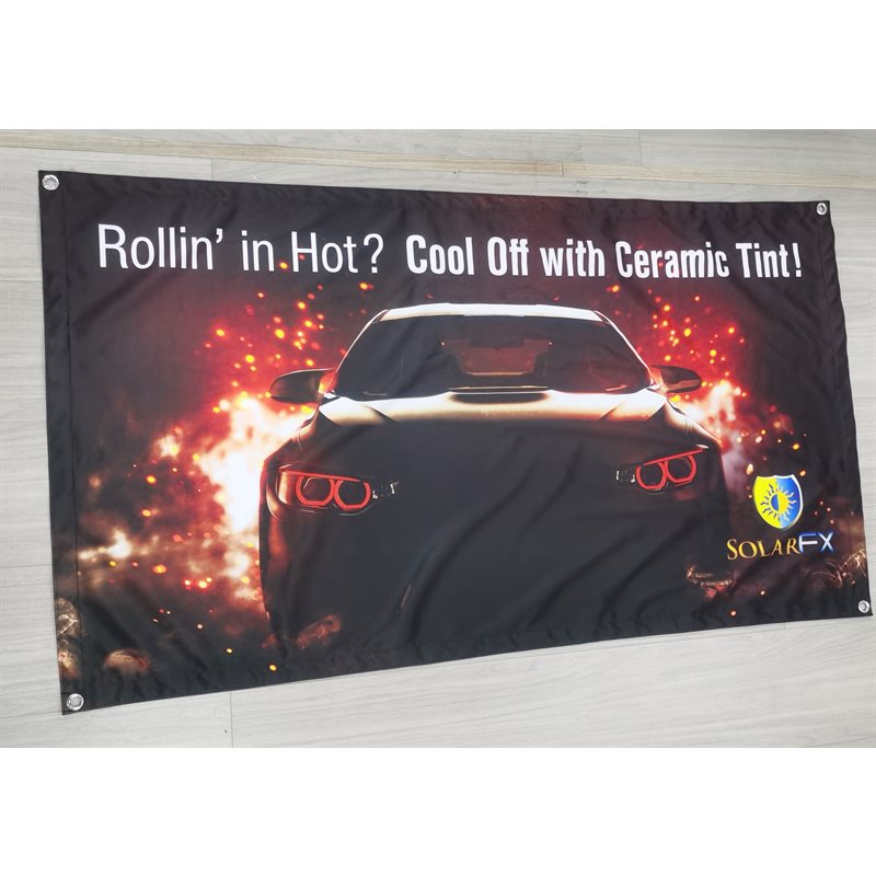 Rollin' in Hot Fabric Indoor Banner