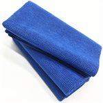 16"X16" BLUE EDGELESS 400GSM MICROFIBER TOWELS - 20 PACK